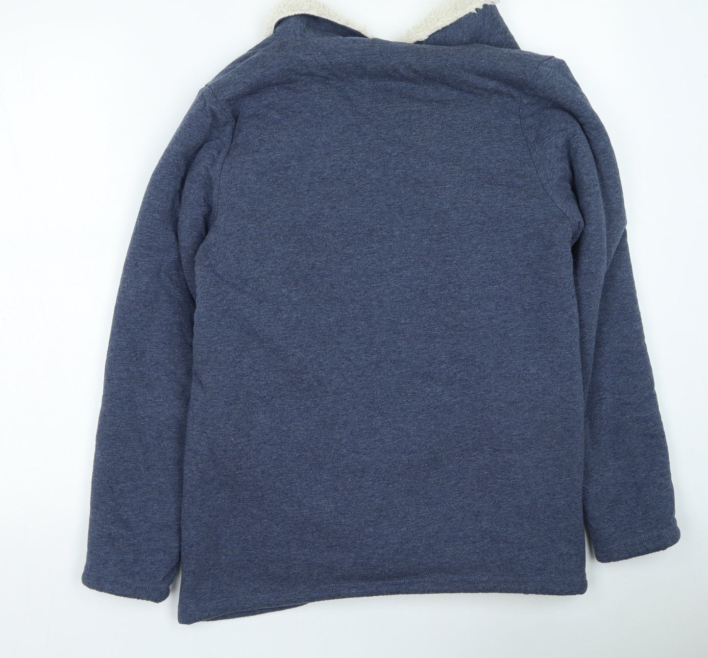Marks and Spencer Womens Blue Round Neck Cotton Cardigan Jumper Size 12