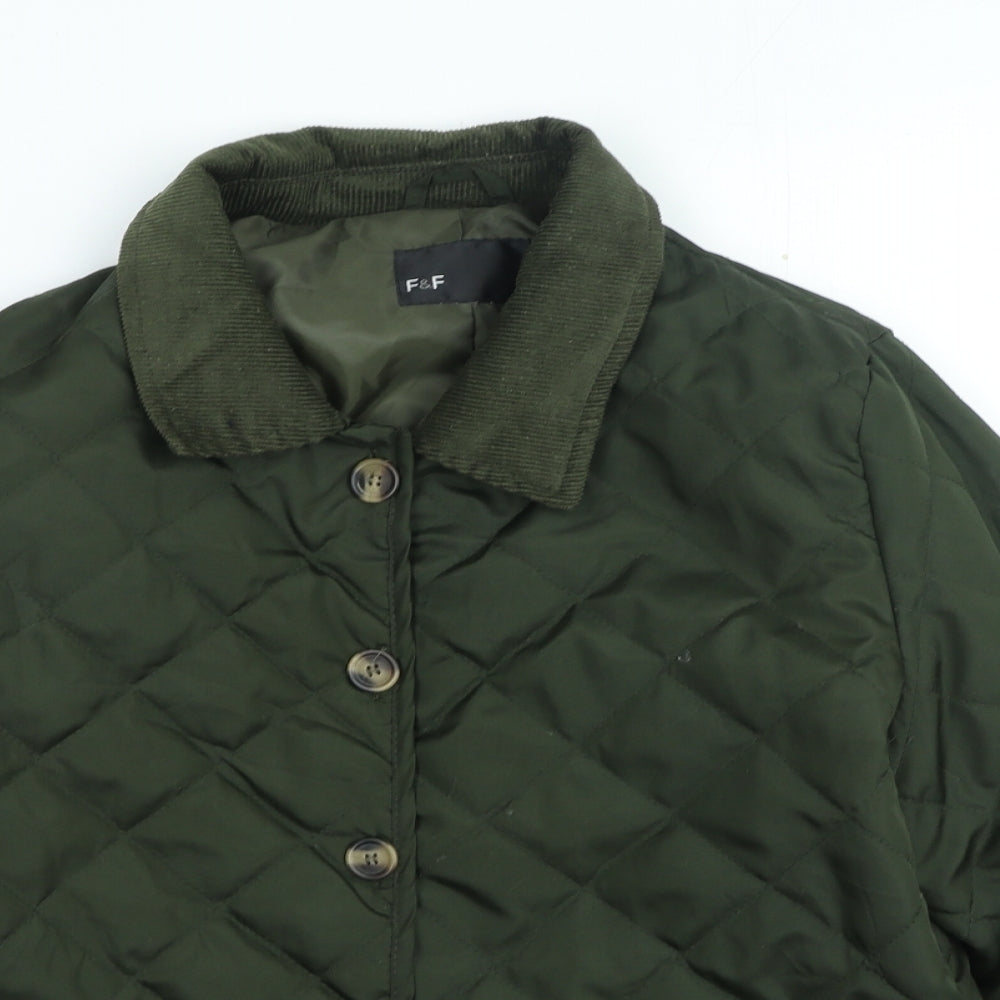 F&F Womens Green Rain Coat Coat Size 14