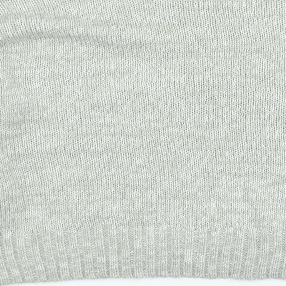 New Look Womens Grey Round Neck Acrylic Pullover Jumper Size L