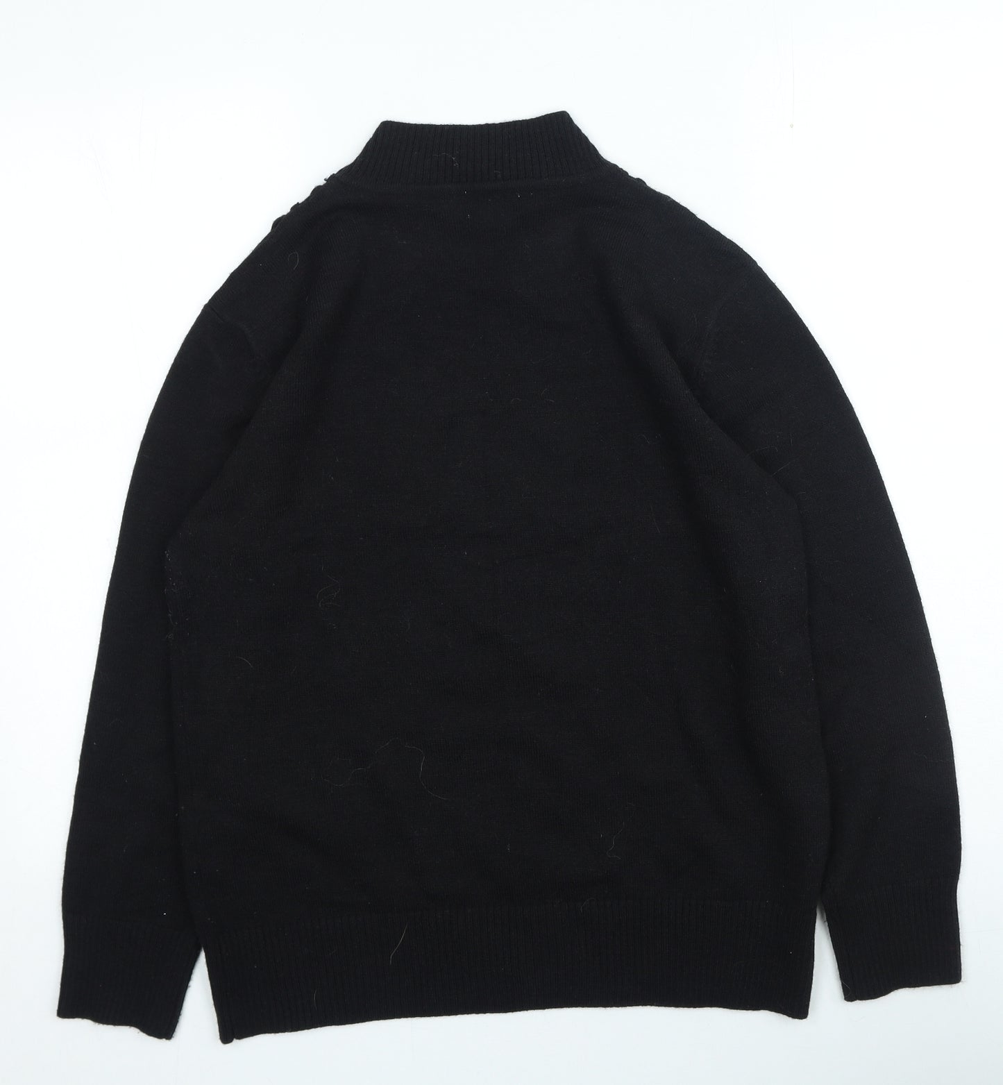 Paramour Womens Black High Neck Acrylic Pullover Jumper Size M