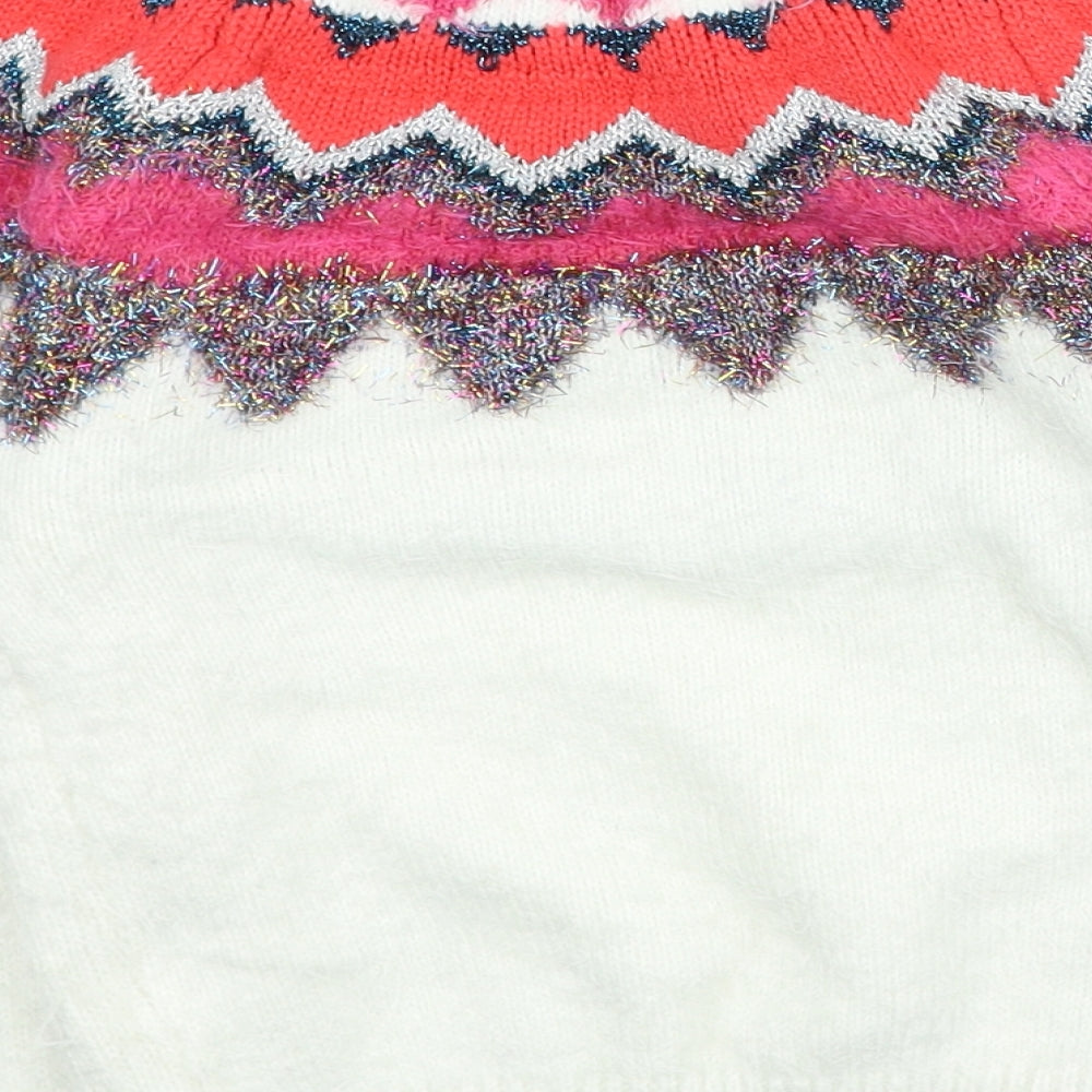 NEXT Girls Ivory Round Neck Nylon Pullover Jumper Size 8 Years