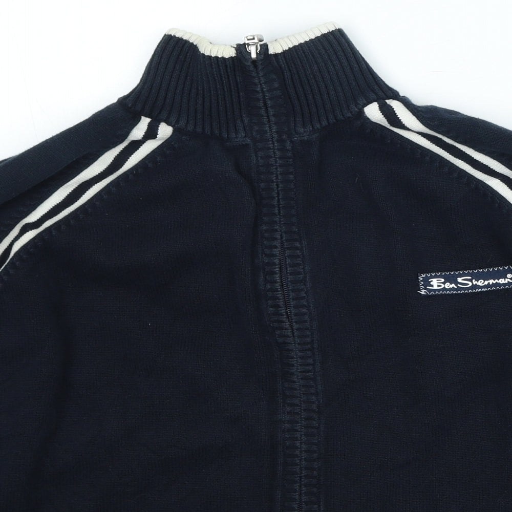Ben Sherman Mens Blue Cotton Full Zip Sweatshirt Size S