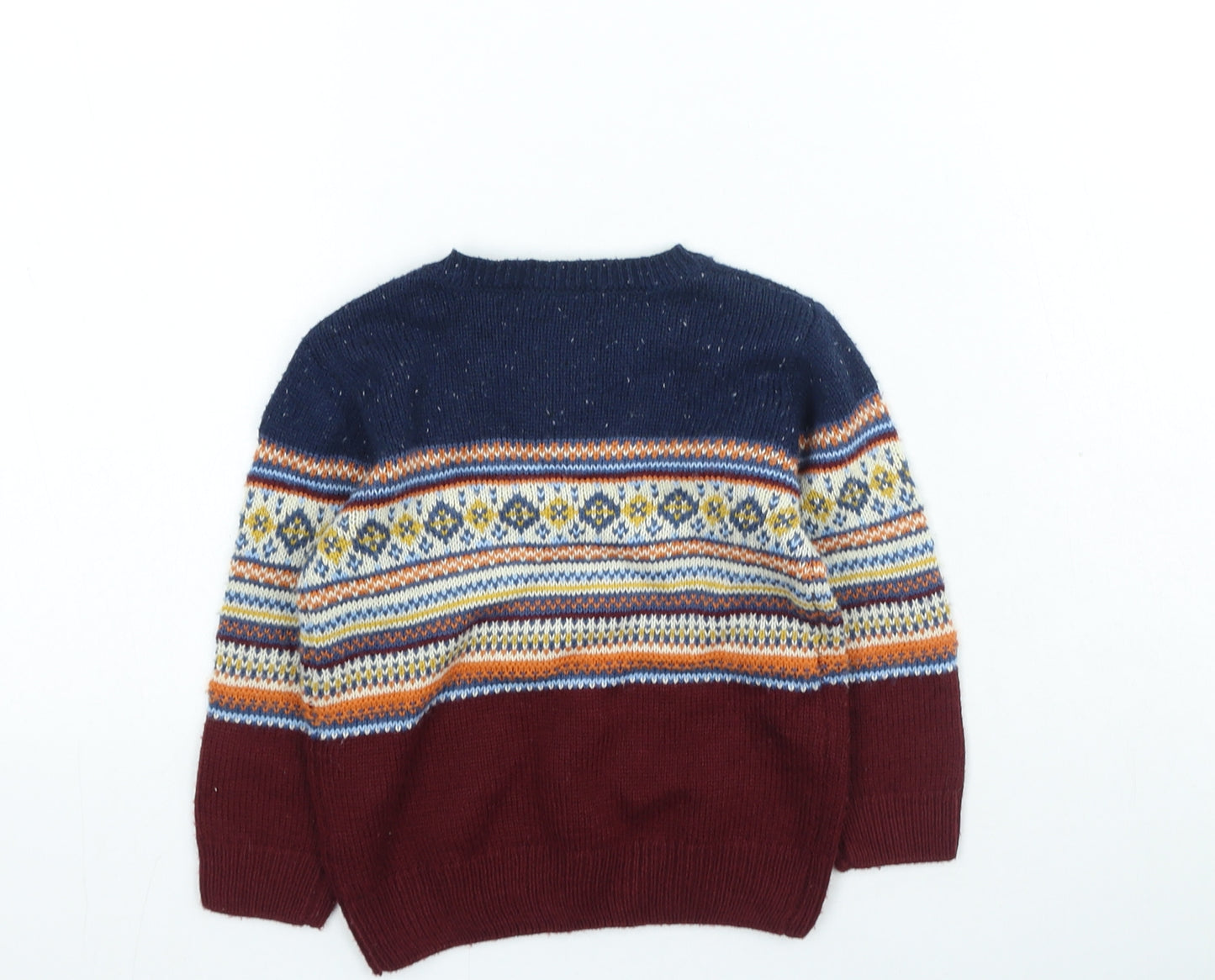 Preworn Baby Multicoloured Geometric Acrylic Pullover Jumper Size 12-18 Months