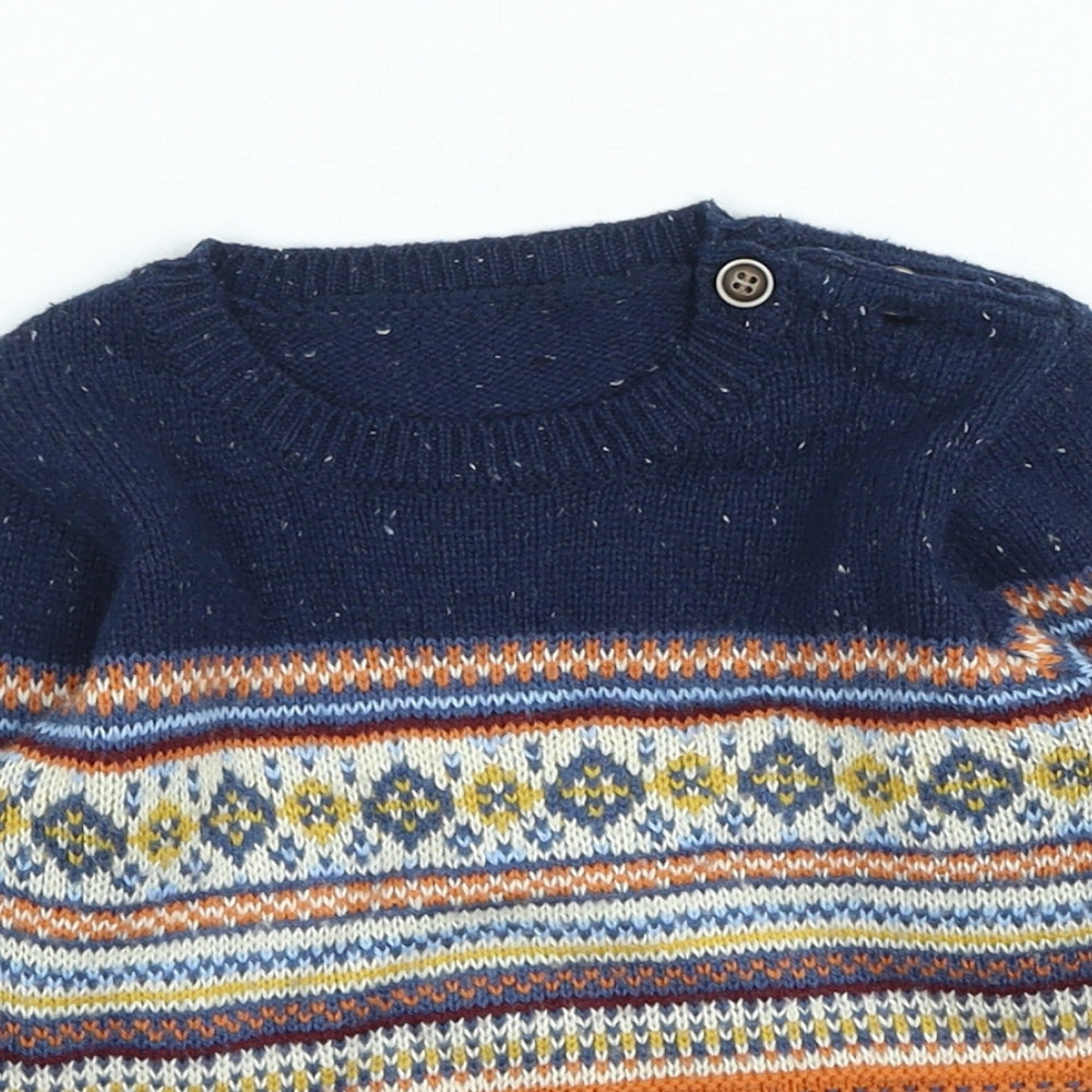 Preworn Baby Multicoloured Geometric Acrylic Pullover Jumper Size 12-18 Months