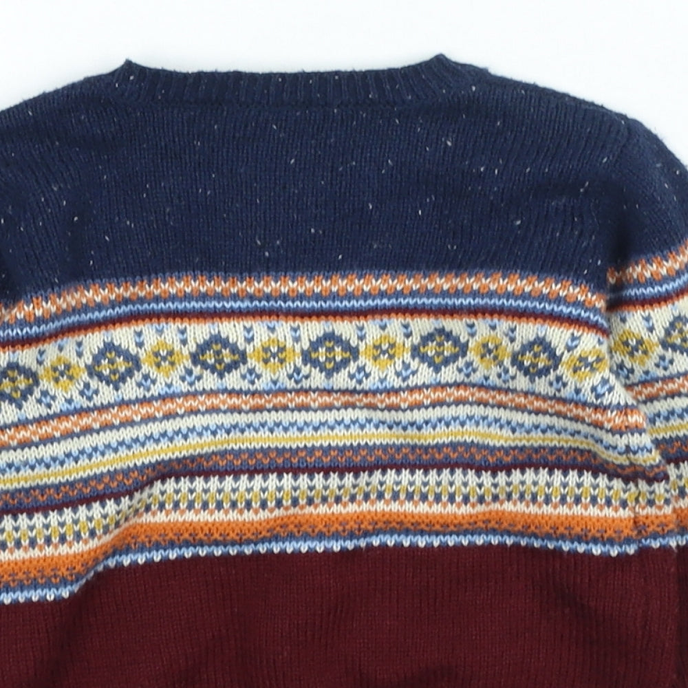 Preworn Baby Multicoloured Geometric Acrylic Pullover Jumper Size 12-18 Months
