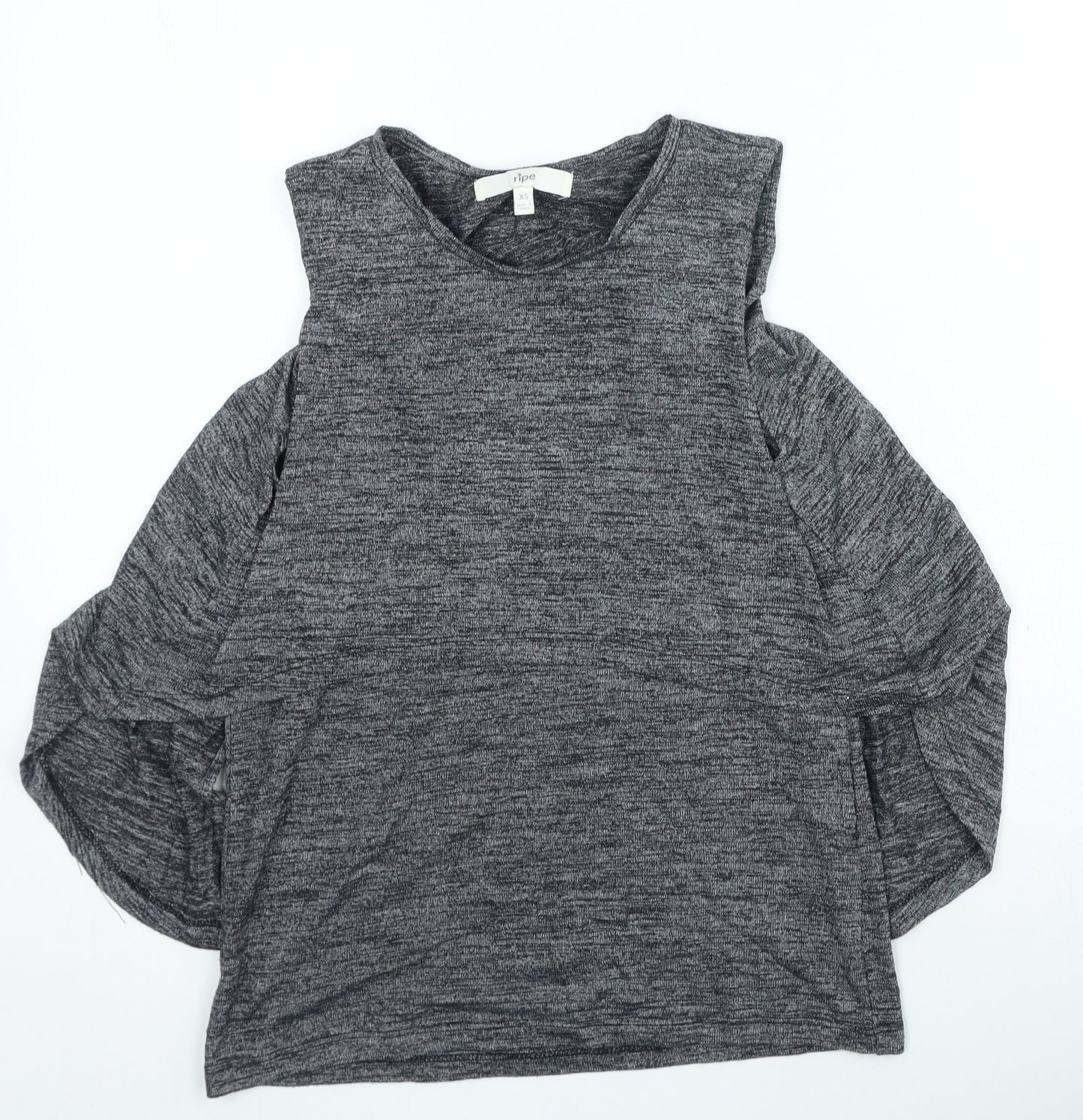 Ripe Womens Grey Polyester Basic Tank Size XS Round Neck