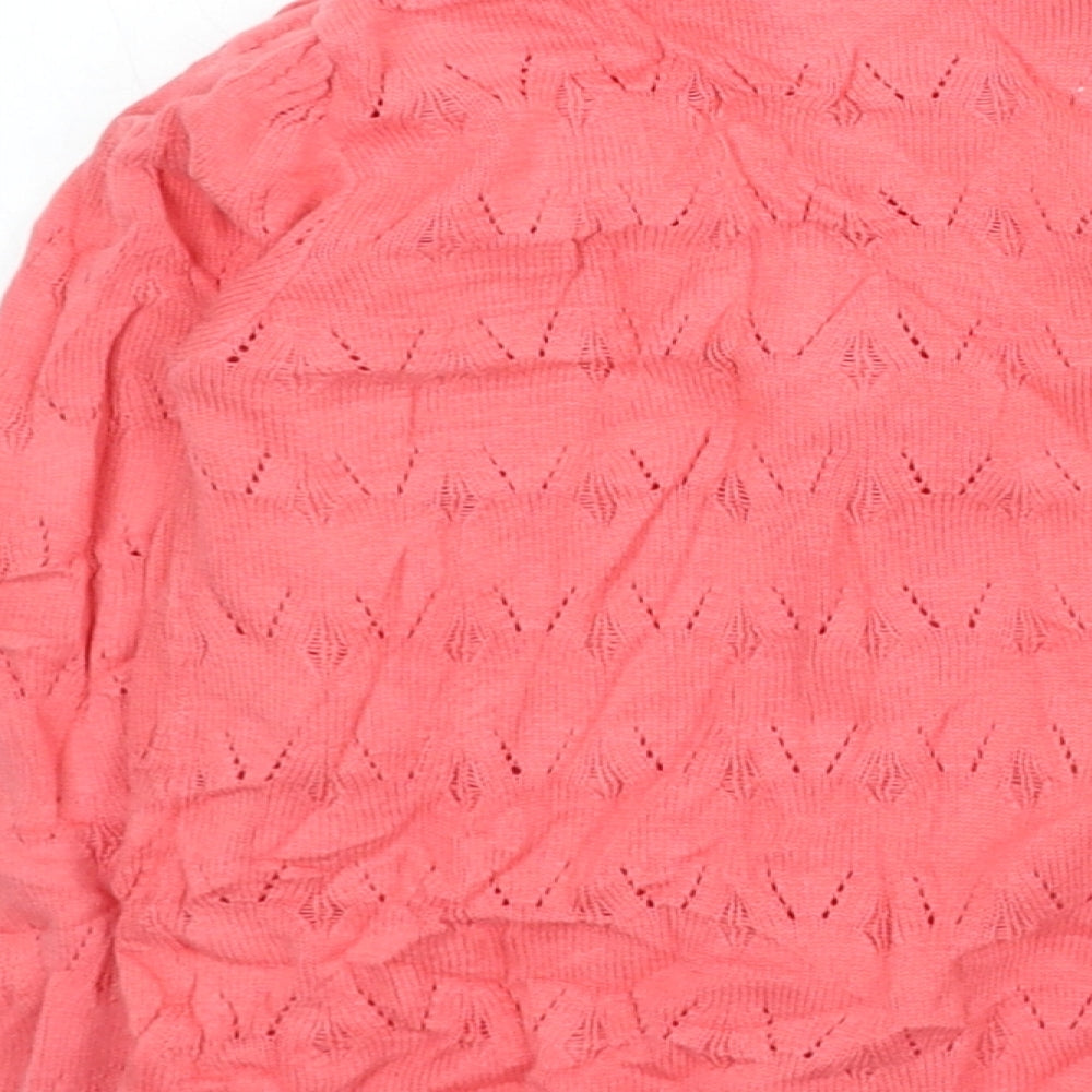 F&F Girls Pink Round Neck Cotton Cardigan Jumper Size 5-6 Years