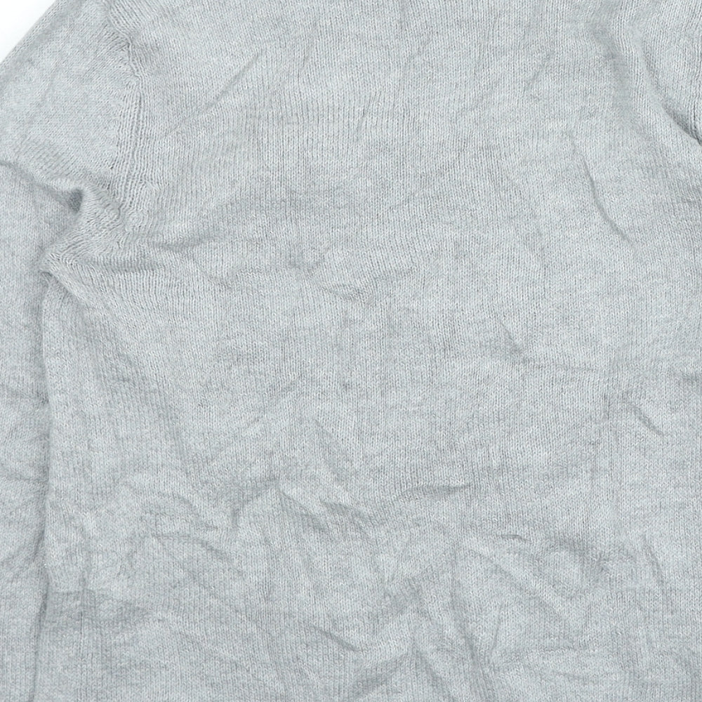 F&F Womens Grey Round Neck Cotton Pullover Jumper Size 8 - Christmas Jumper