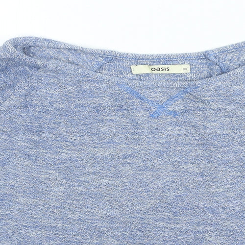 Oasis Womens Blue Round Neck Polyester Pullover Jumper Size XS