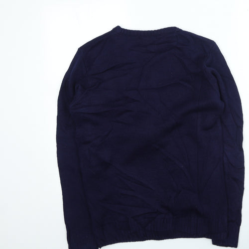 XITED Mens Blue Round Neck Acrylic Pullover Jumper Size S - Christmas Jumper