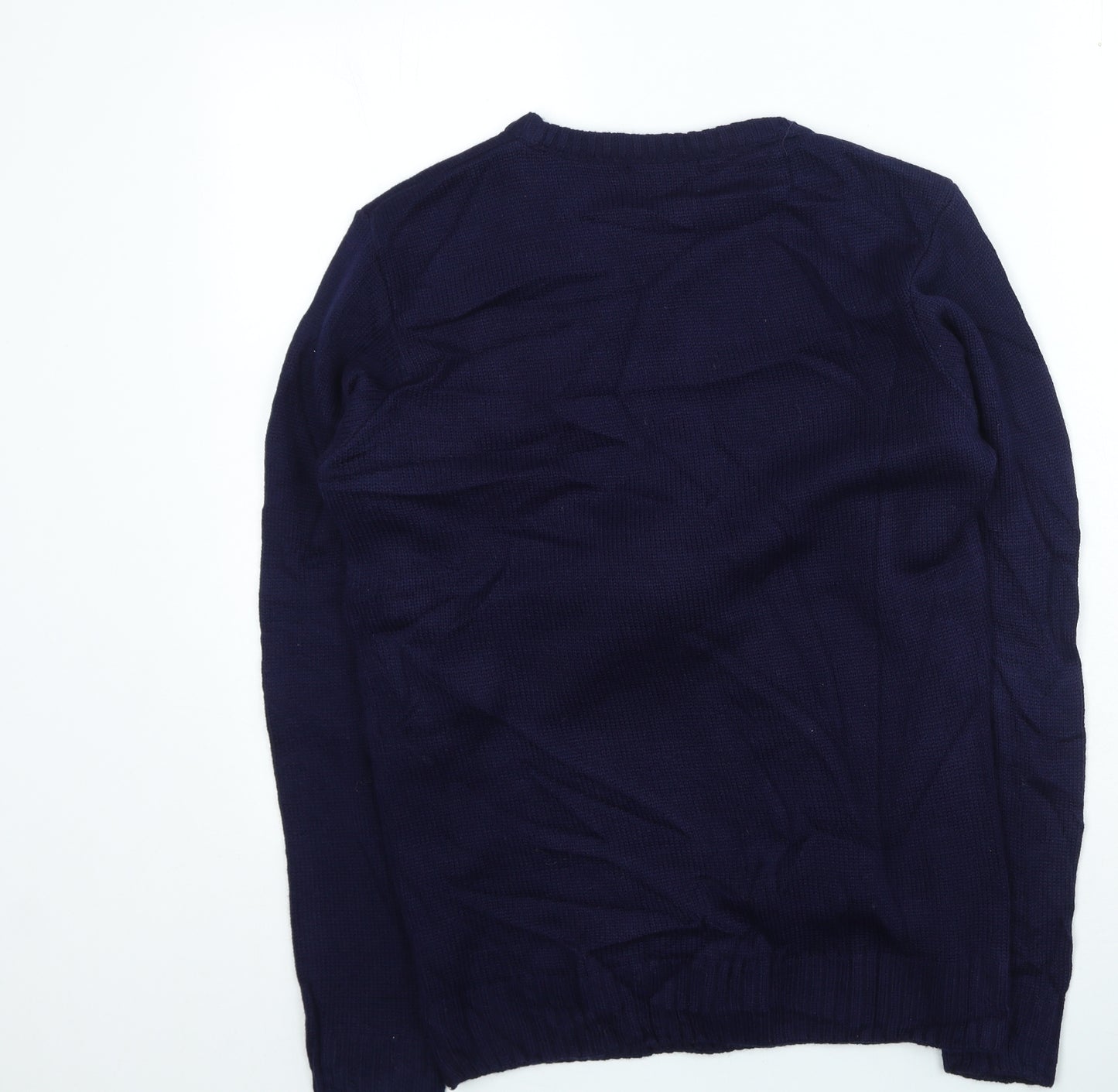 XITED Mens Blue Round Neck Acrylic Pullover Jumper Size S - Christmas Jumper