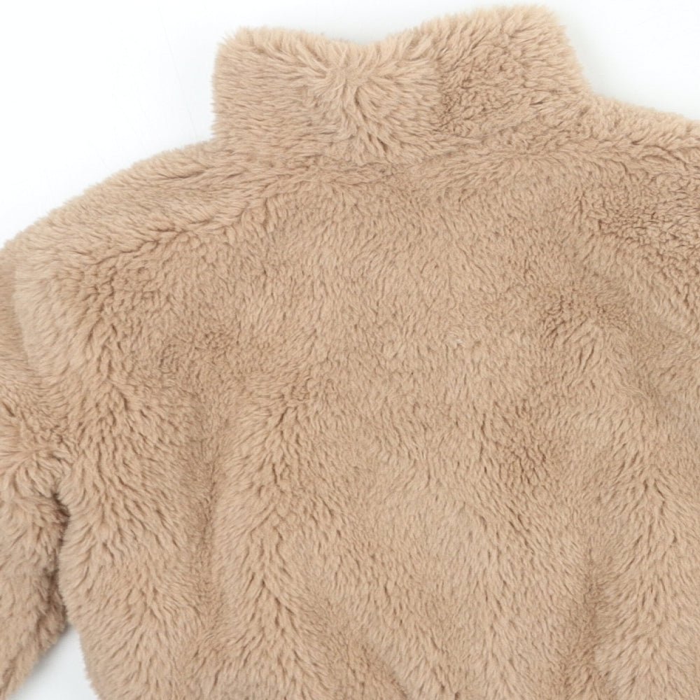 Nutmeg Girls Brown High Neck Polyester Full Zip Jumper Size 2 Years
