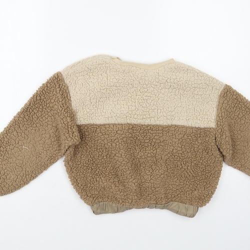 H&M Girls Beige Polyester Pullover Sweatshirt Size 8-9 Years Pullover