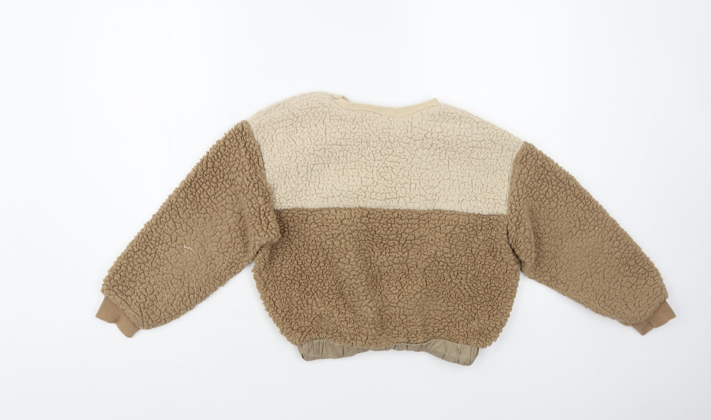 H&M Girls Beige Polyester Pullover Sweatshirt Size 8-9 Years Pullover