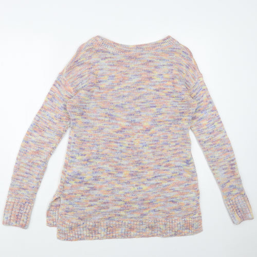 Gap Womens Multicoloured Boat Neck Acrylic Pullover Jumper Size M