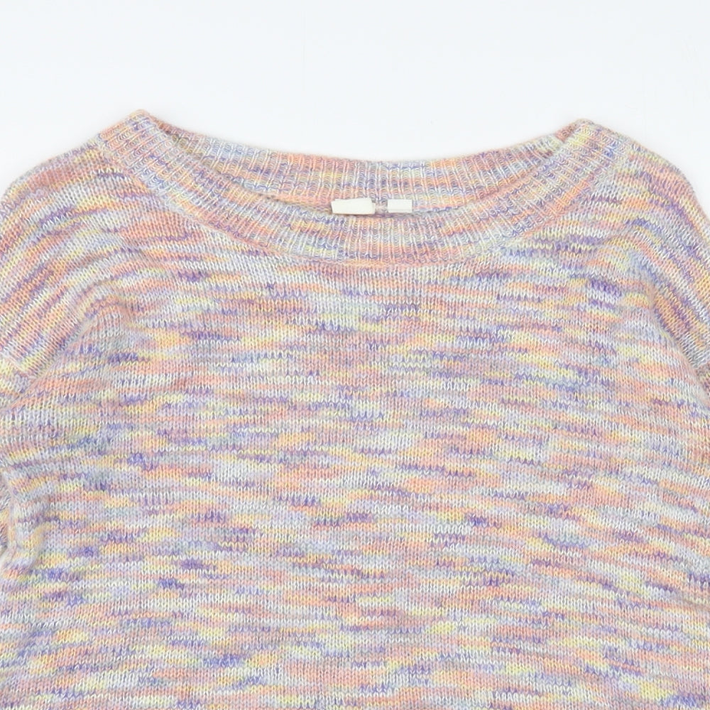 Gap Womens Multicoloured Boat Neck Acrylic Pullover Jumper Size M