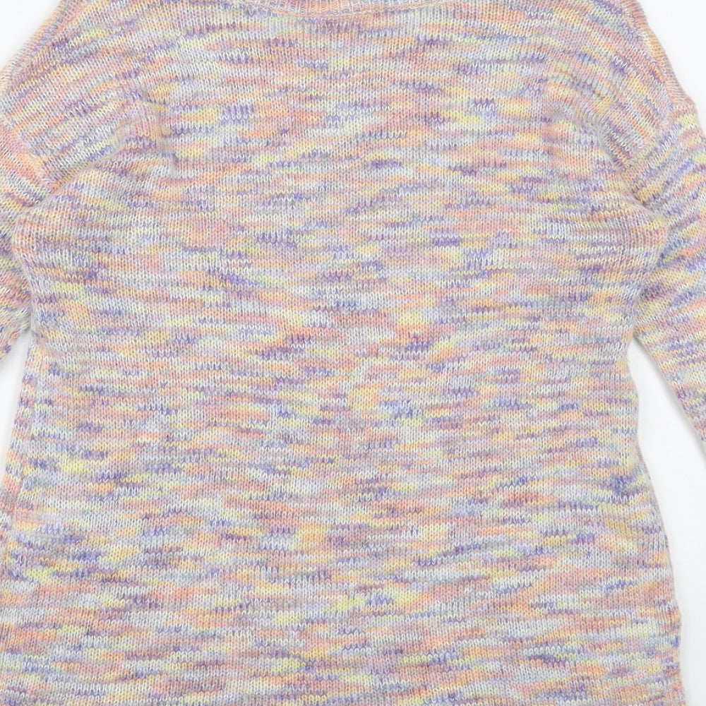 Gap Womens Multicoloured Boat Neck Acrylic Pullover Jumper Size M