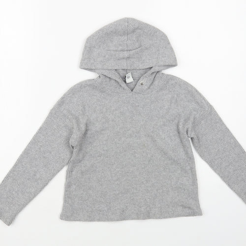 TU Girls Grey Round Neck Polyester Pullover Jumper Size 8 Years Pullover