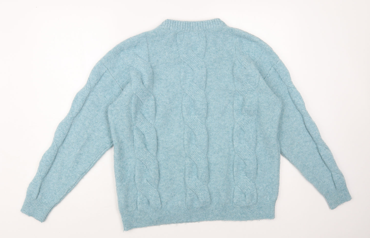 Papaya Womens Blue Crew Neck Acrylic Pullover Jumper Size M