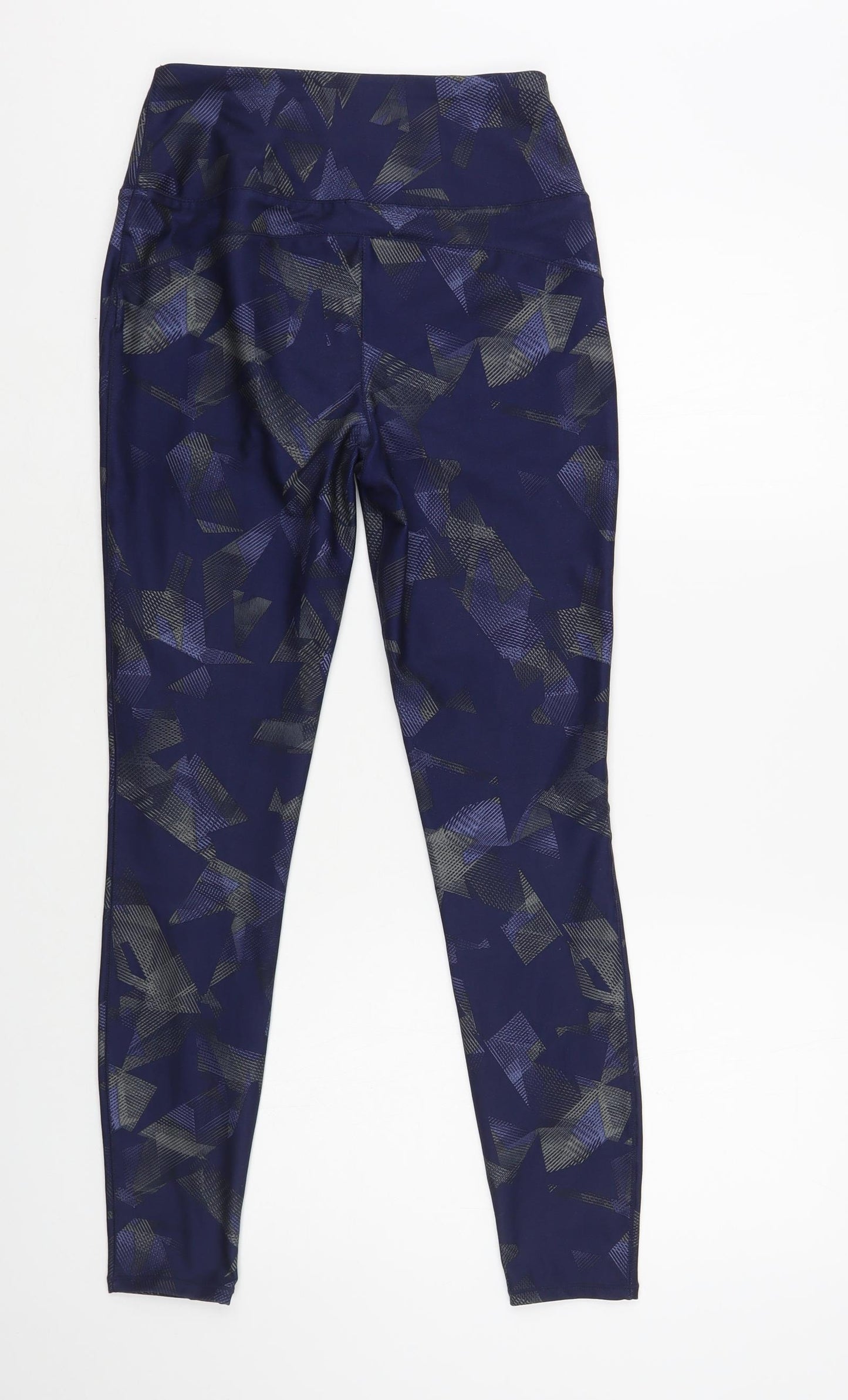 Everlast Womens Blue Geometric Polyester Compression Leggings Size S L27 in Regular