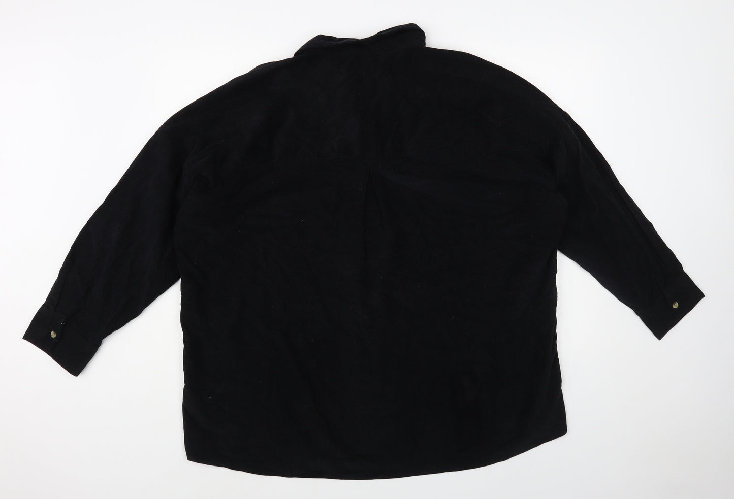 Primark Womens Black Cotton Basic Button-Up Size 20 Collared