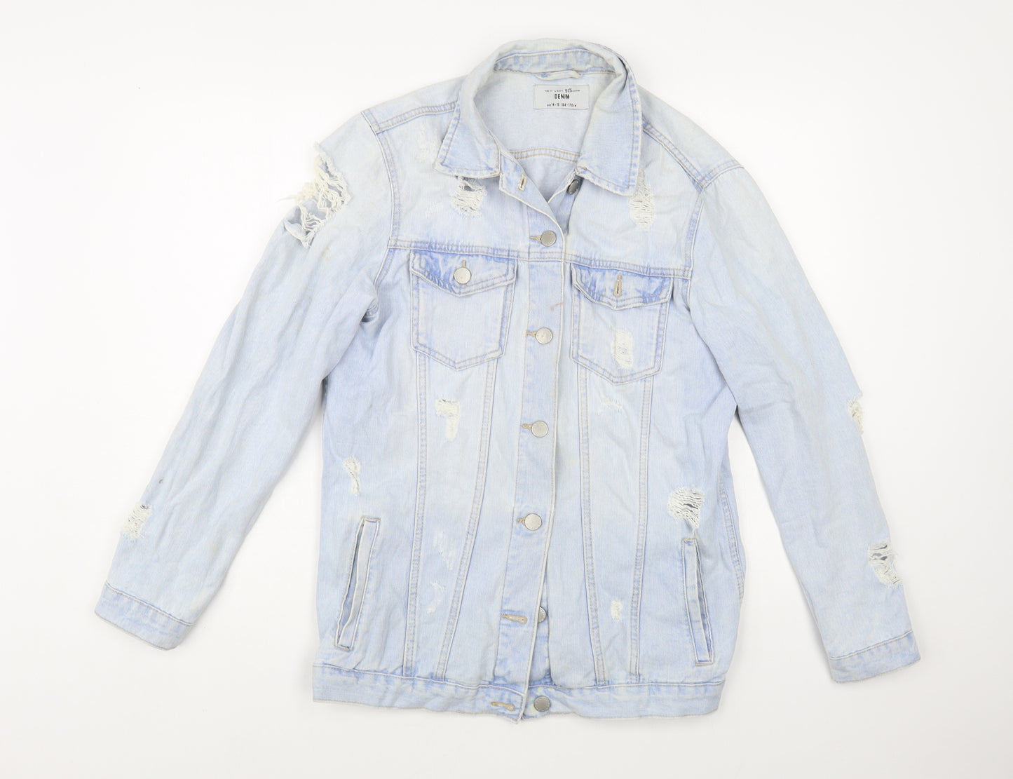 New Look Girls Blue Jacket Size 14-15 Years Button