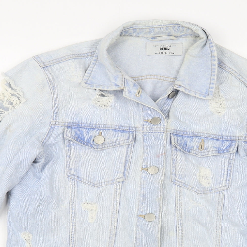 New Look Girls Blue Jacket Size 14-15 Years Button