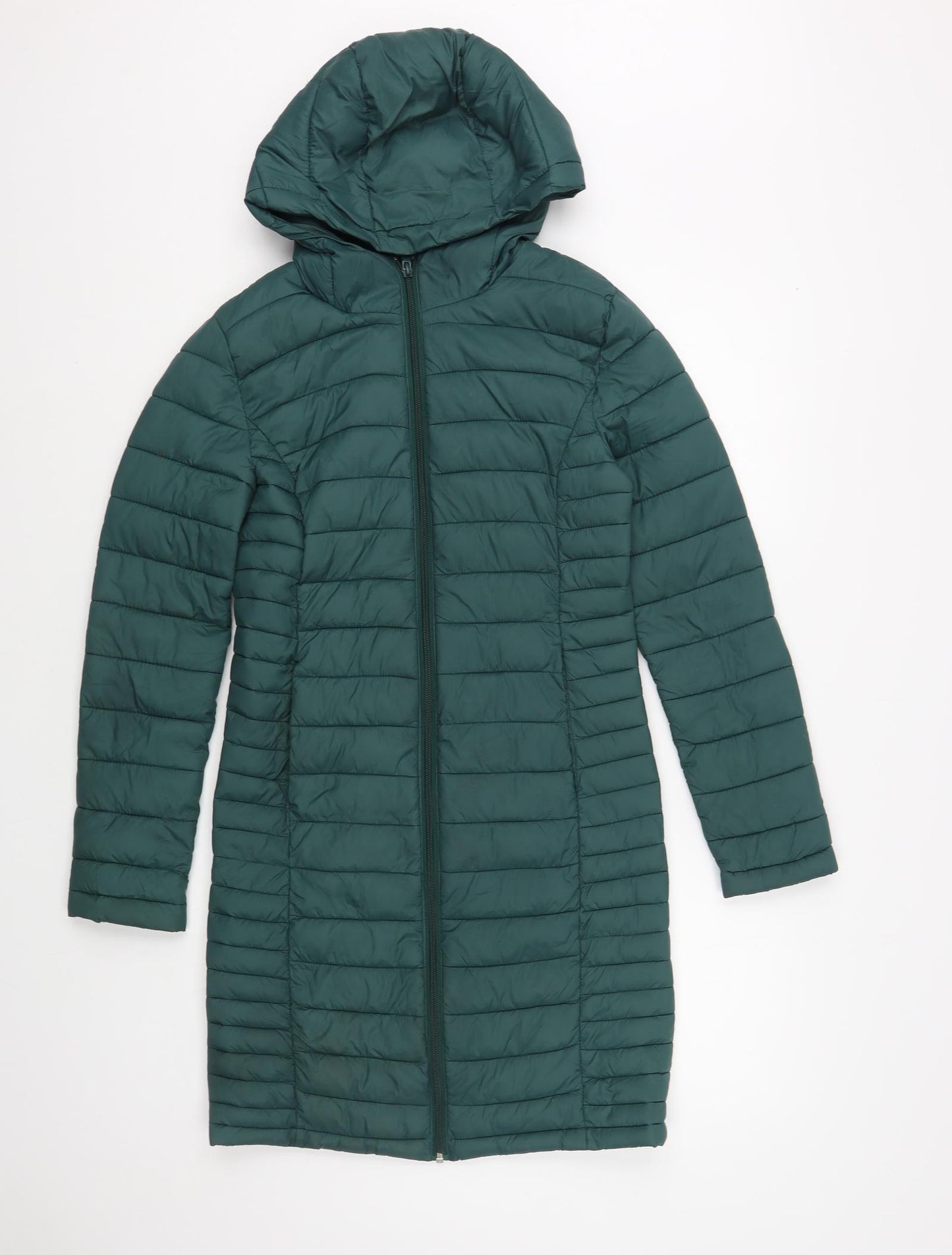 Primark Womens Green Quilted Coat Size XS Zip