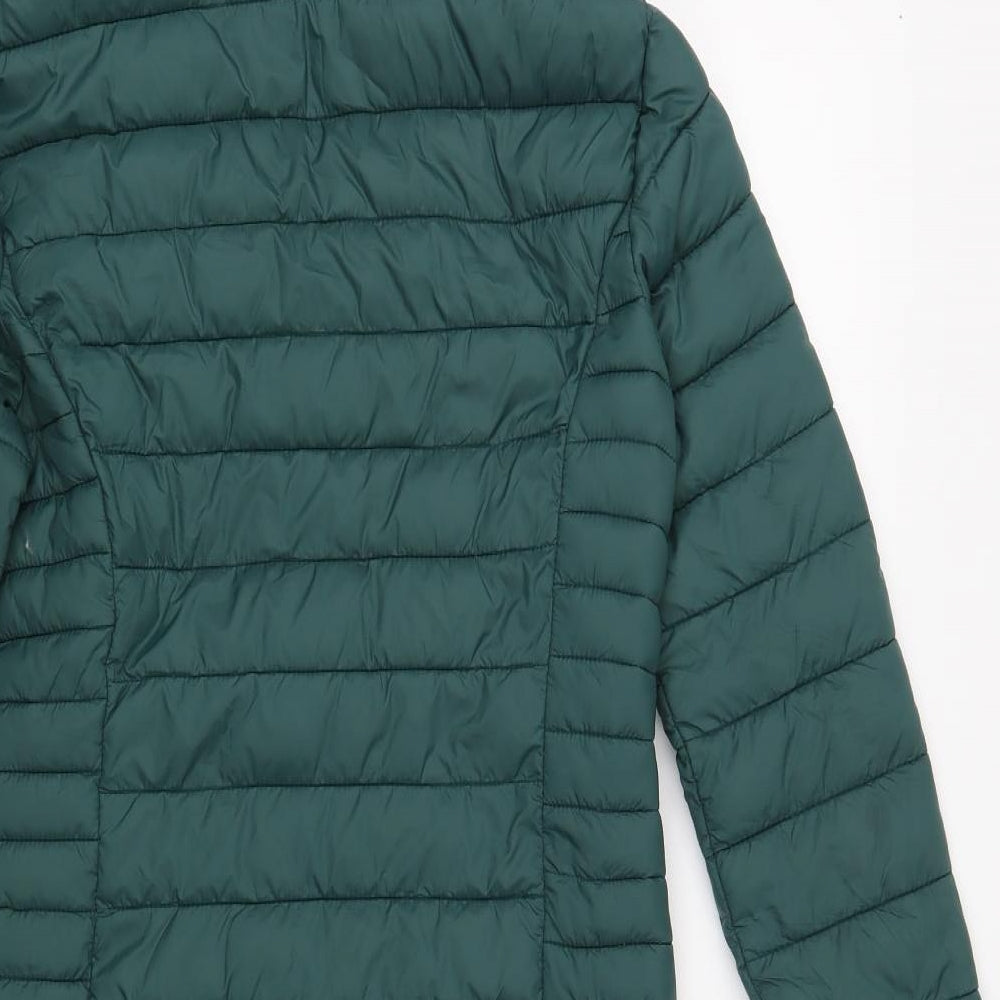 Primark Womens Green Quilted Coat Size XS Zip