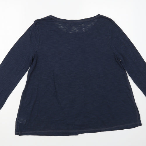 NEXT Womens Blue Polyester Basic T-Shirt Size 14 Boat Neck