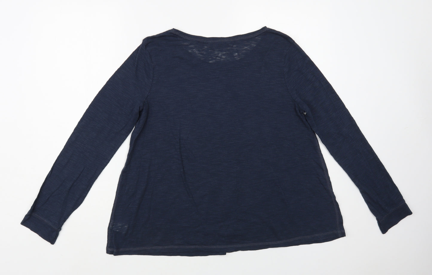 NEXT Womens Blue Polyester Basic T-Shirt Size 14 Boat Neck