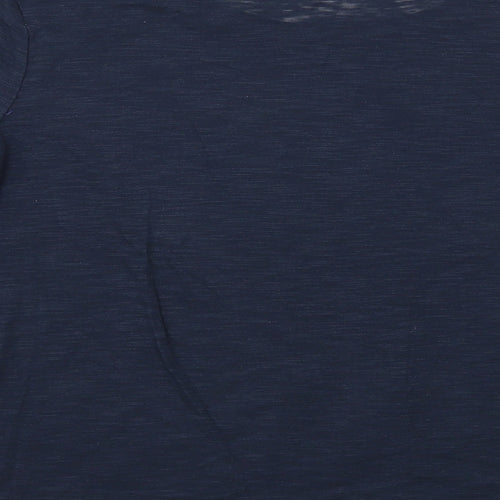 NEXT Womens Blue Polyester Basic T-Shirt Size 14 Boat Neck