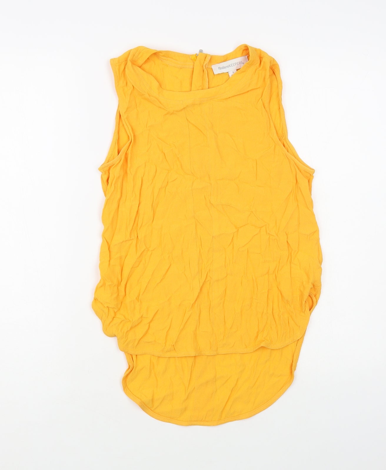 Finders Keepers Womens Orange Viscose Basic Blouse Size S Boat Neck