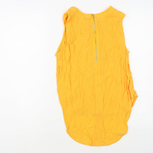 Finders Keepers Womens Orange Viscose Basic Blouse Size S Boat Neck