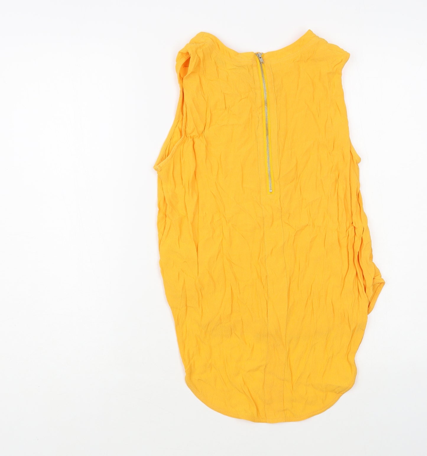 Finders Keepers Womens Orange Viscose Basic Blouse Size S Boat Neck