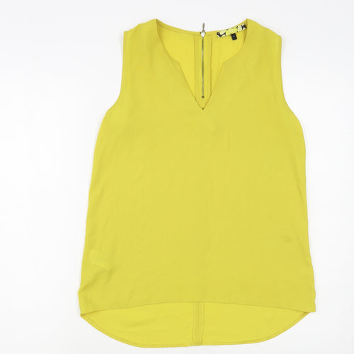 NEXT Womens Green Polyester Basic Blouse Size 6 Round Neck
