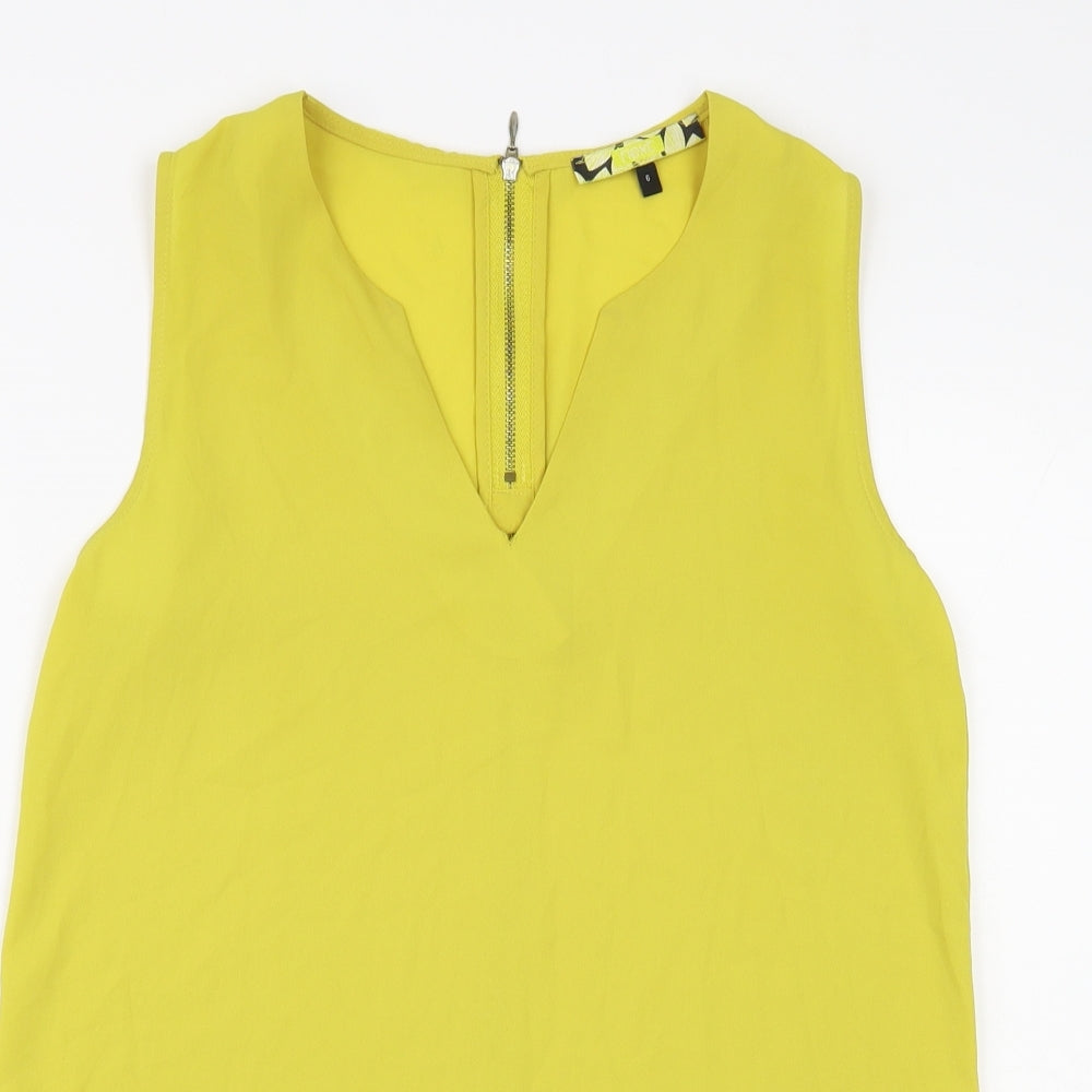 NEXT Womens Green Polyester Basic Blouse Size 6 Round Neck