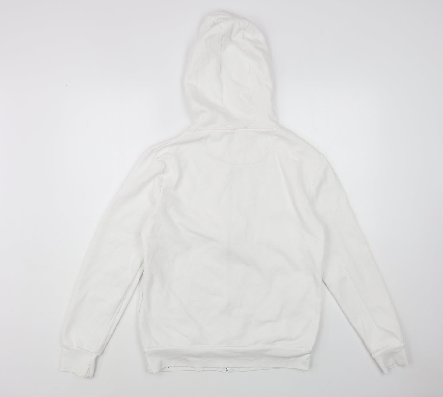Primark Womens White Cotton Full Zip Hoodie Size S Zip