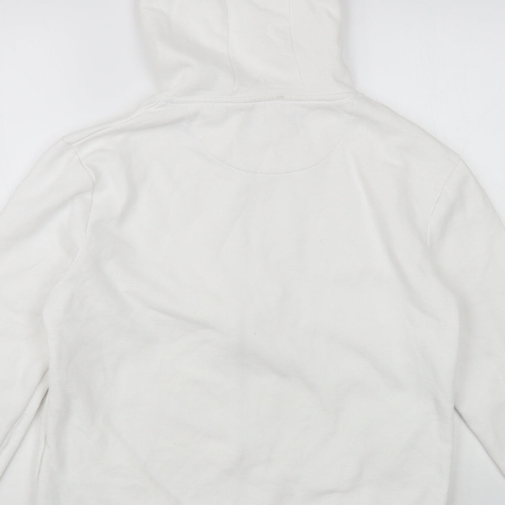 Primark Womens White Cotton Full Zip Hoodie Size S Zip
