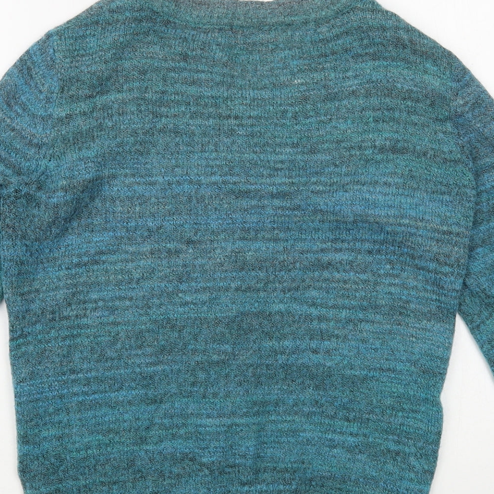 Kersh Womens Green Round Neck Acrylic Cardigan Jumper Size M