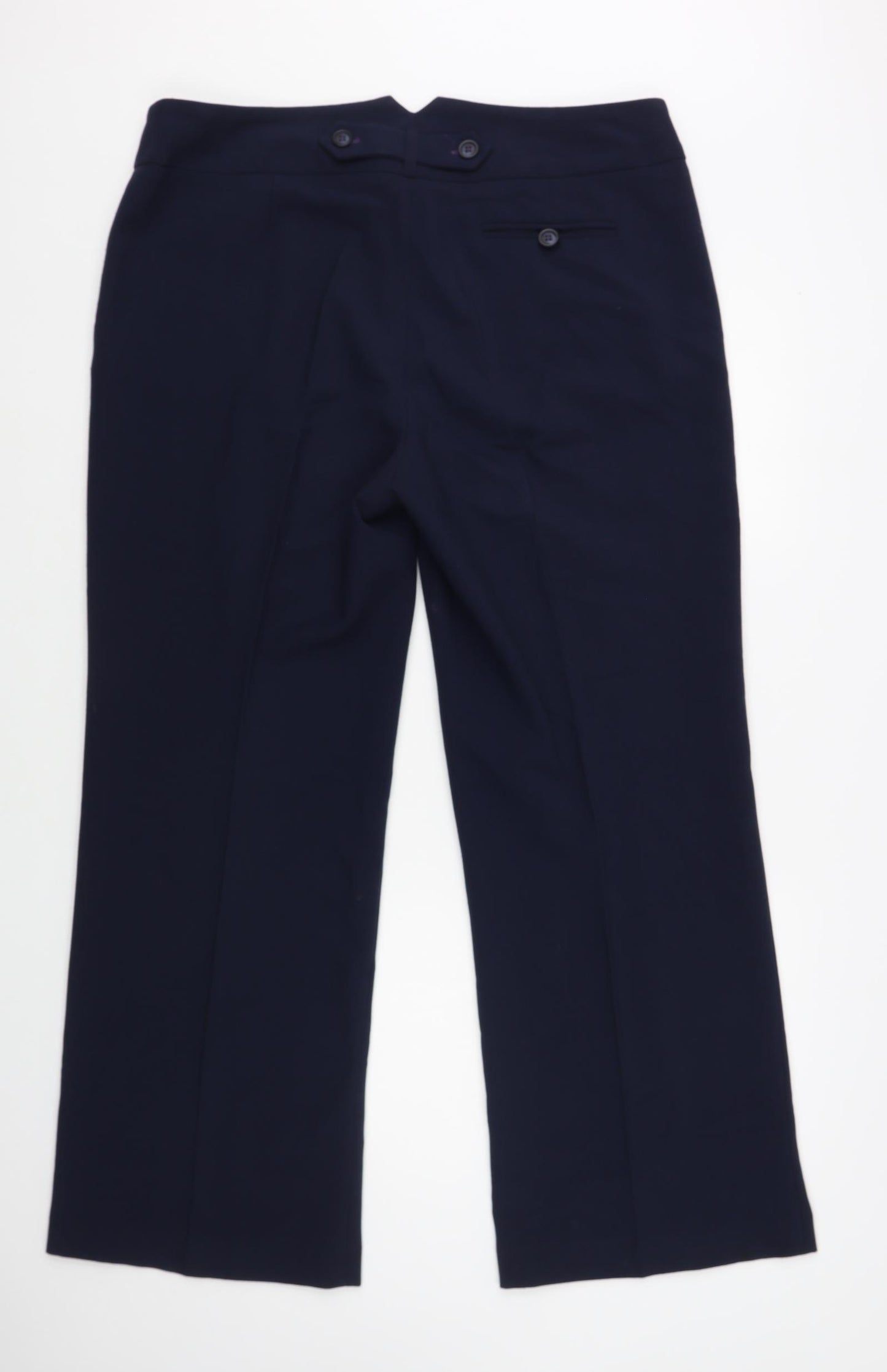 Laura Ashley Womens Blue Polyester Dress Pants Trousers Size 16 L31 in Regular Button