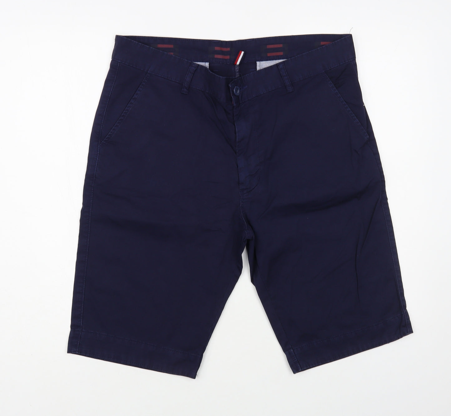 Tommy Hillfiger Mens Blue Cotton Chino Shorts Size 34 in L12 in Regular Button