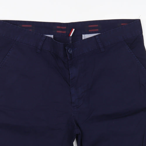 Tommy Hillfiger Mens Blue Cotton Chino Shorts Size 34 in L12 in Regular Button