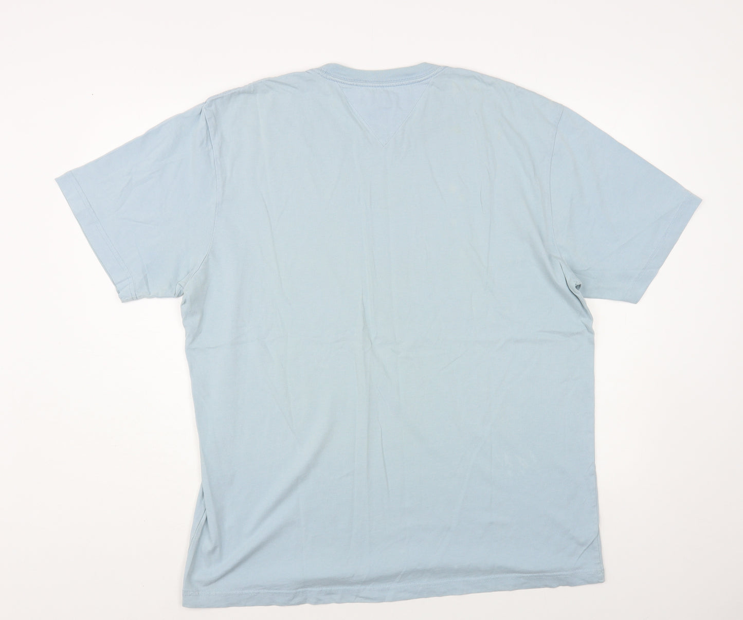 Tommy Hilfiger Womens Blue Cotton Basic T-Shirt Size L Crew Neck