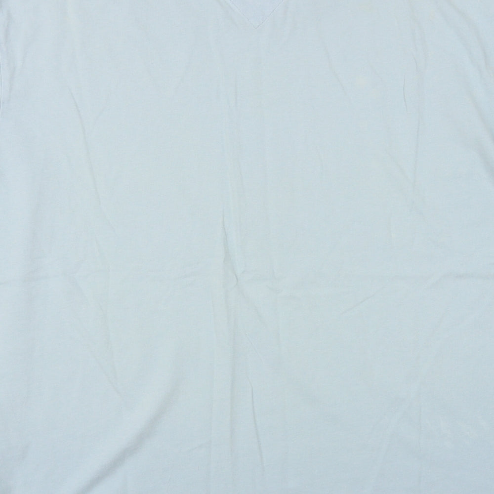 Tommy Hilfiger Womens Blue Cotton Basic T-Shirt Size L Crew Neck