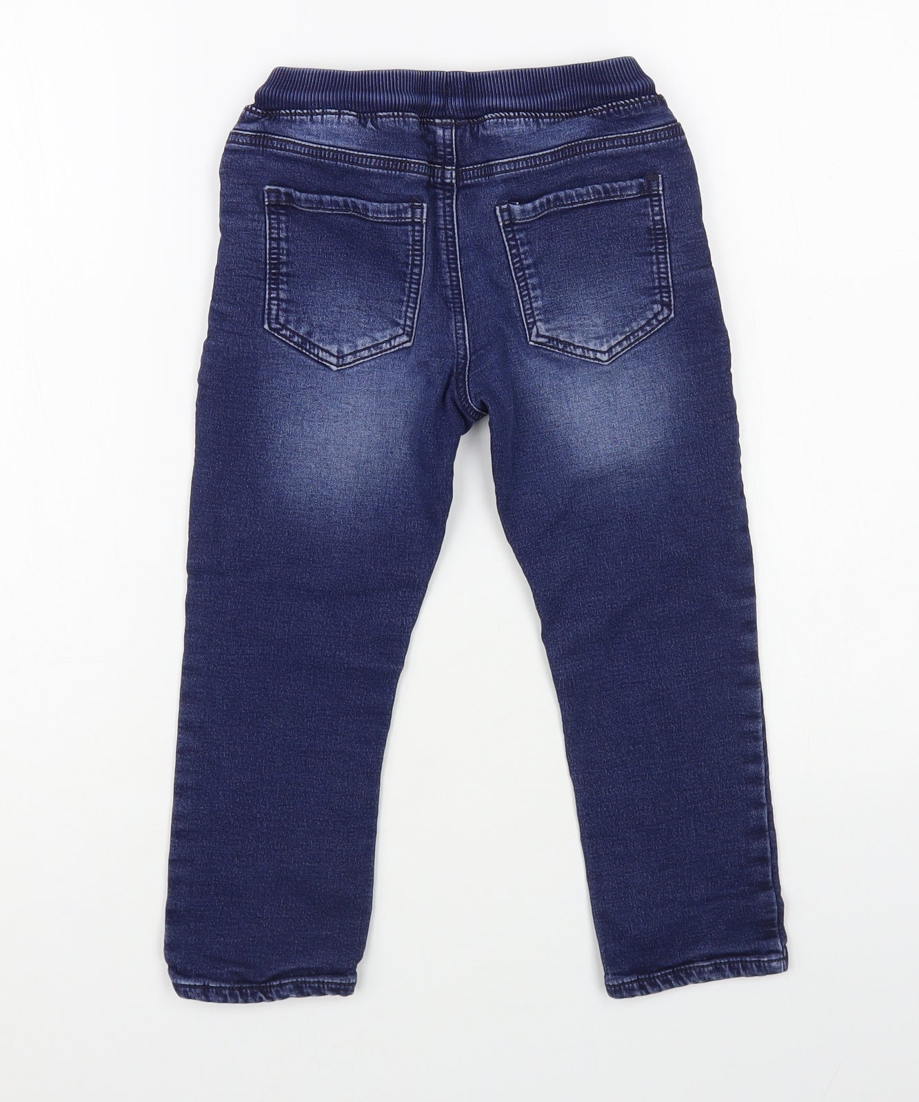 NEXT Boys Blue Cotton Straight Jeans Size 6 Years Regular Drawstring