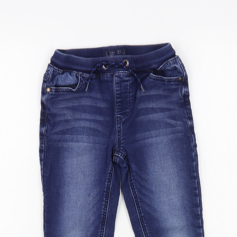NEXT Boys Blue Cotton Straight Jeans Size 6 Years Regular Drawstring