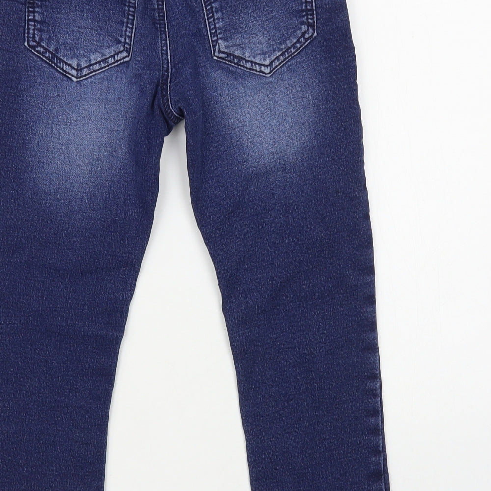 NEXT Boys Blue Cotton Straight Jeans Size 6 Years Regular Drawstring