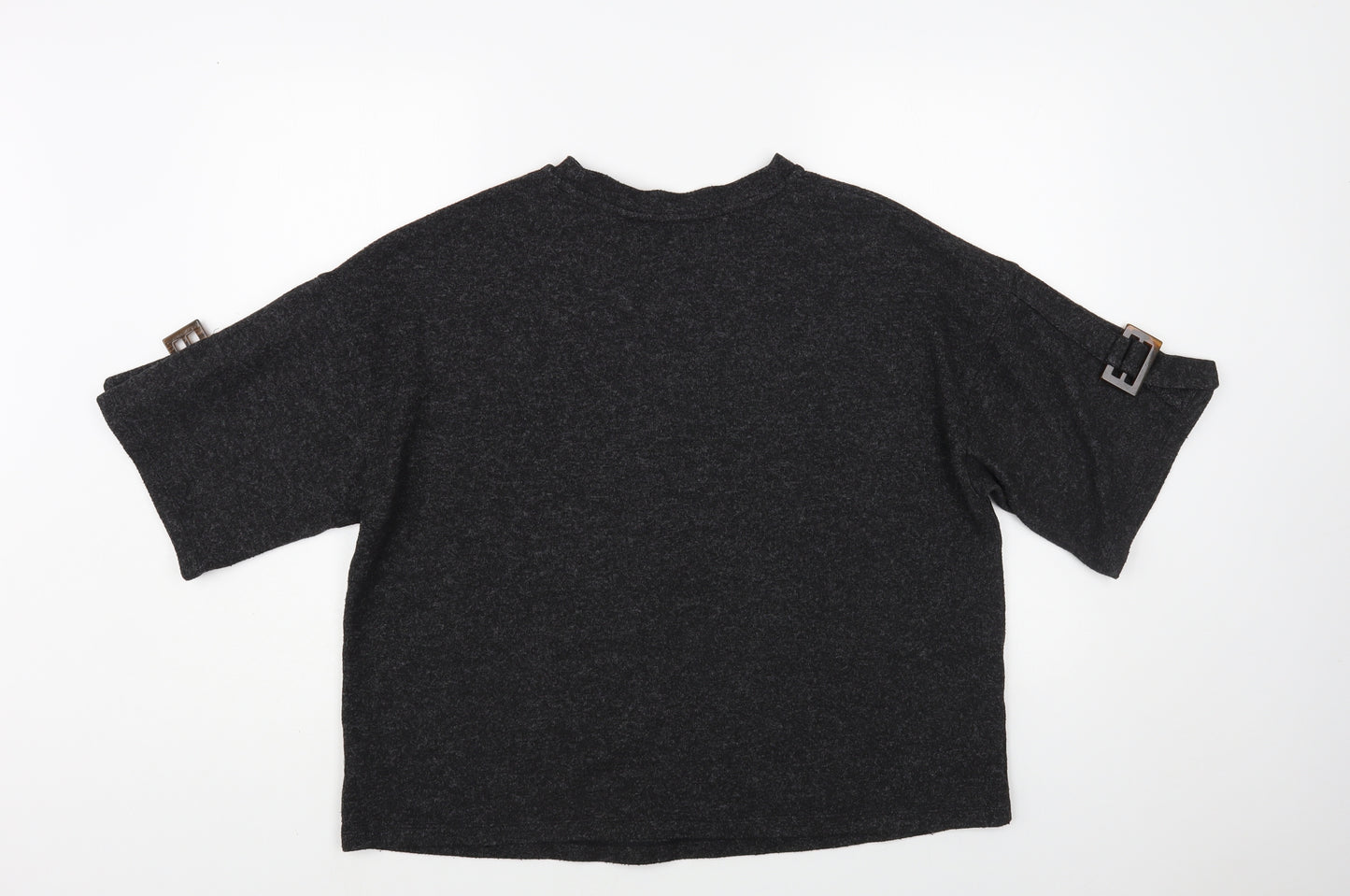F&F Womens Grey Crew Neck Polyester Pullover Jumper Size 14