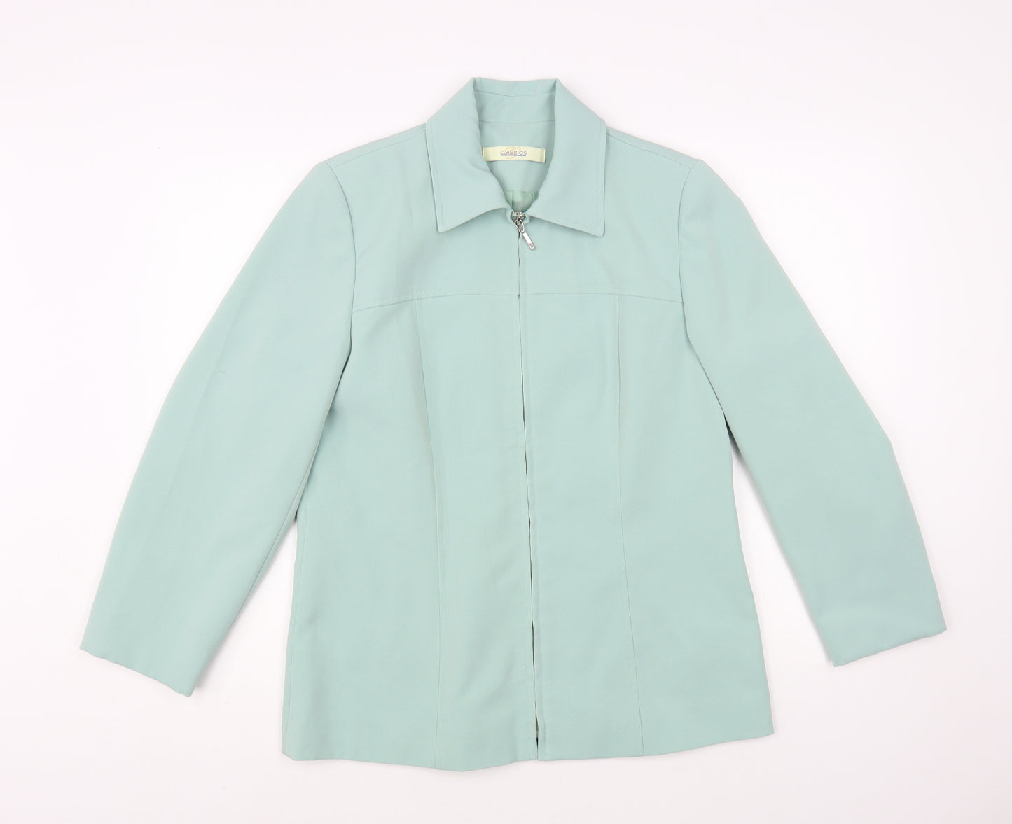 Classics Womens Green Jacket Blazer Size 14 Zip